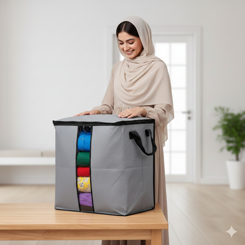 Multipurpose Storage Bag - Grey & Blue 120 GSM