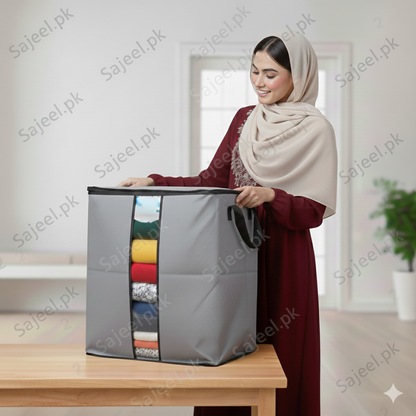 Multipurpose Storage Bag - Grey & Blue 120 GSM